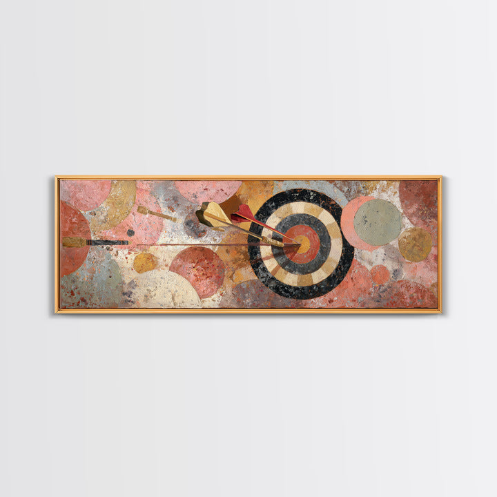 Dartboard Bullseye with Dynamic Motion Canvas Print, Game Room Art, Art Print, Game Room Decor, Fine Art, Play, Canvas Art, GRA-3x1-48