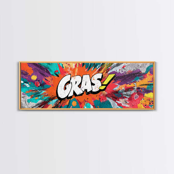 Comic Style Explosion with Game Icons Framed Canvas Print, Game Room Art, Neutral Decor, Game Room Decor, Fine Art, Play, GRA-3x1-7