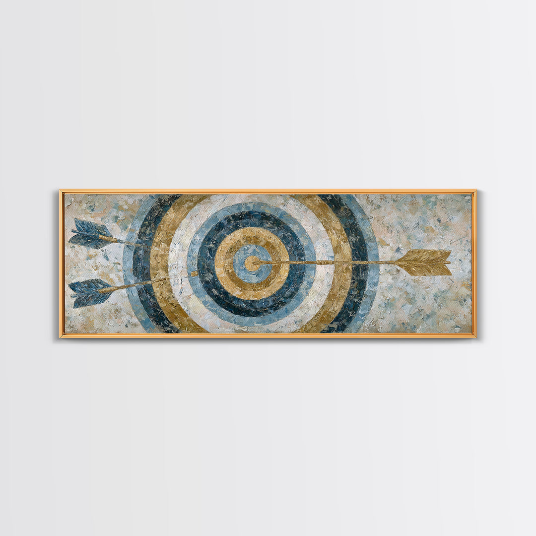 Dartboard Bullseye with Dynamic Motion Framed Canvas Print, Game Room Art, Wall Art, Game Room Decor, Fine Art, Play, GRA-3x1-72