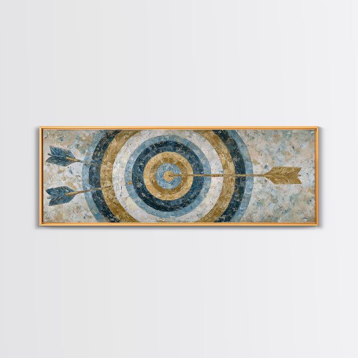 Dartboard Bullseye with Dynamic Motion Framed Canvas Print, Game Room Art, Wall Art, Game Room Decor, Fine Art, Play, GRA-3x1-72