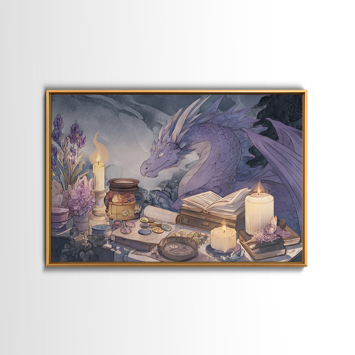 Fantasy Board Game Dragon Token Scene Framed Canvas Print, Game Room Art, New Home Gift, Game Room Decor, Fine Art, Play, GRA-3x2-15