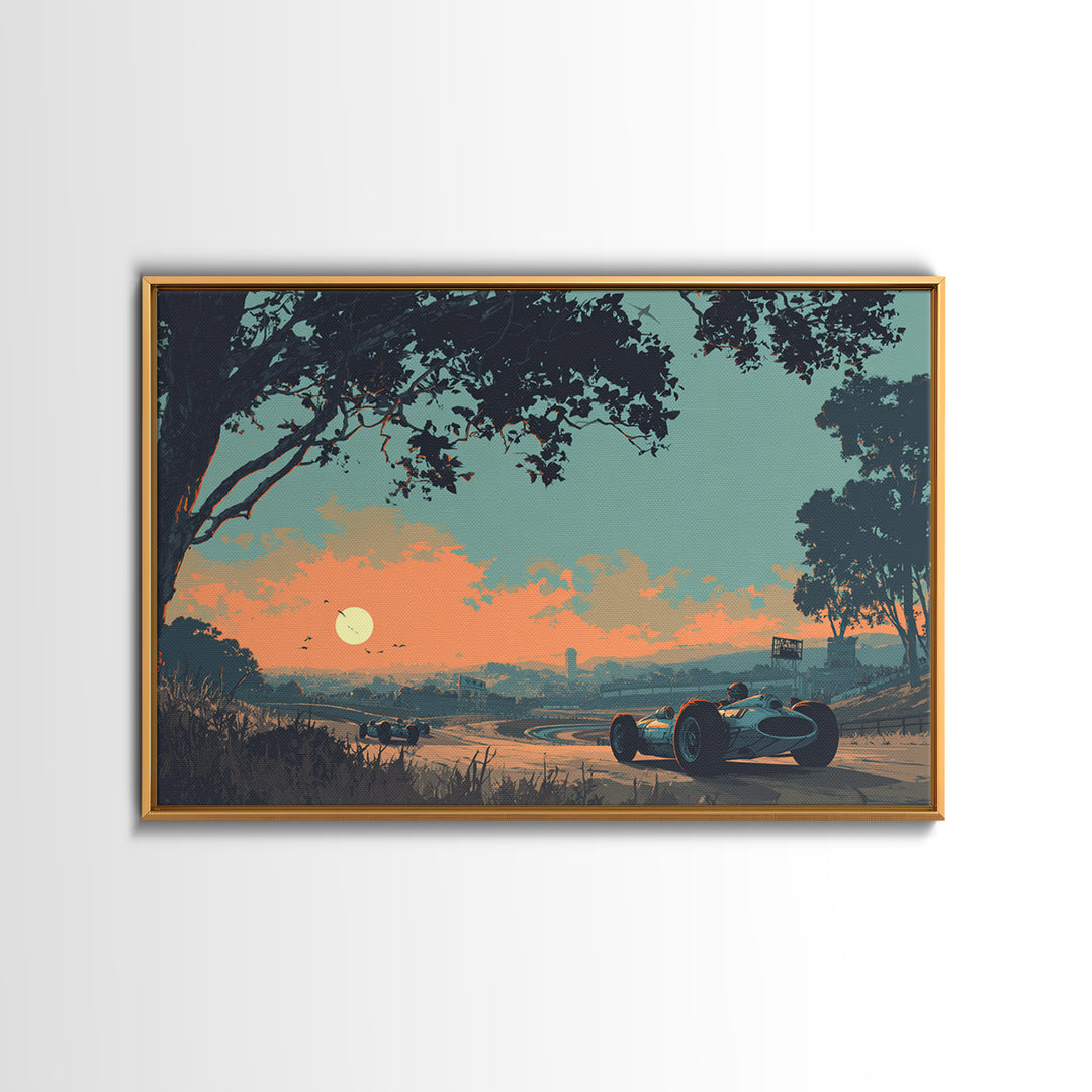 Retro Racing Car Game Poster Without Text Canvas Print, Game Room Art, Wall Art Set, Game Room Decor, Fine Art, Play, GRA-3x2-16
