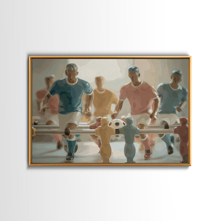 Foosball Player Figures Canvas Print, Game Room Art, Pop Art, Game Room Decor, Oil Painting, Play, Fine Art Print, GRA-3x2-61
