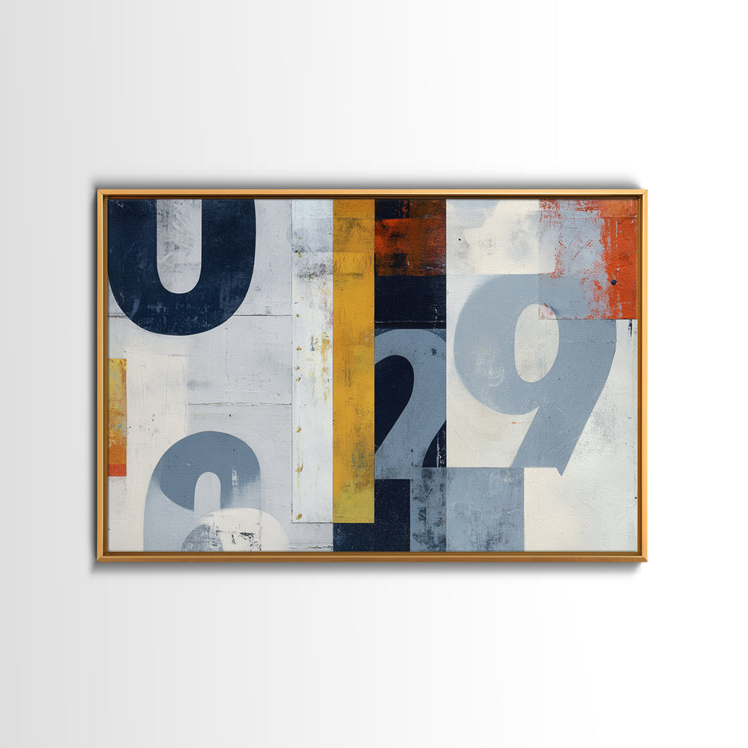 Scoreboard Numbers as Abstract Design Canvas Print, Game Room Art, Kids Room Wall Art, Game Room Decor, Fine Art, Play, GRA-3x2-76