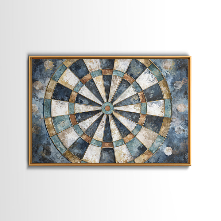 Dartboard Bullseye with Dynamic Motion Canvas Print, Game Room Art, Boho Decor, Game Room Decor, Play, Classroom Decor, GRA-3x2-84
