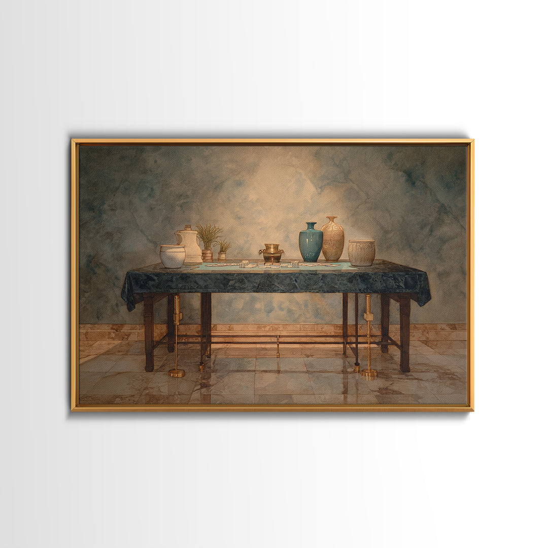 Blackjack Table Still Life Without Words Framed Canvas Print, Game Room Art, Art Print, Game Room Decor, Fine Art, Play, GRA-3x2-96