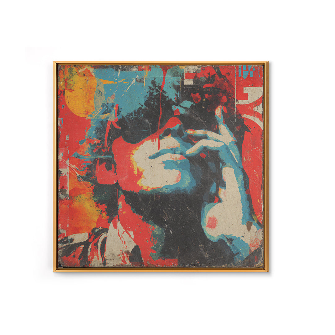 Masked Street Artist Silhouette Framed Canvas Print, Graffiti Art, Boho Wall Decor, Living Room Decor, Fine Art, Street, GRF-1x1-70