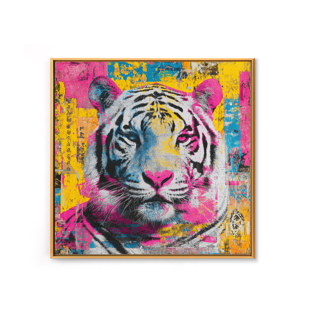 Urban Tiger Portrait Canvas Print, Graffiti Art, Statement Artwork, Living Room Decor, Fine Art, Street, Wall Decor, Painting, GRF-1x1-75