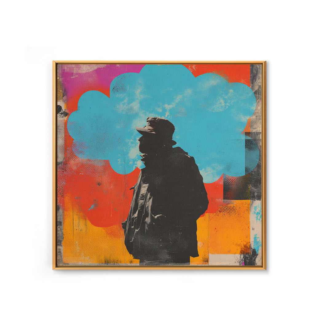 Masked Street Artist Silhouette Canvas Print, Graffiti Art, Modern Decor, Living Room Decor, Fine Art, Street, Poster, GRF-1x1-94