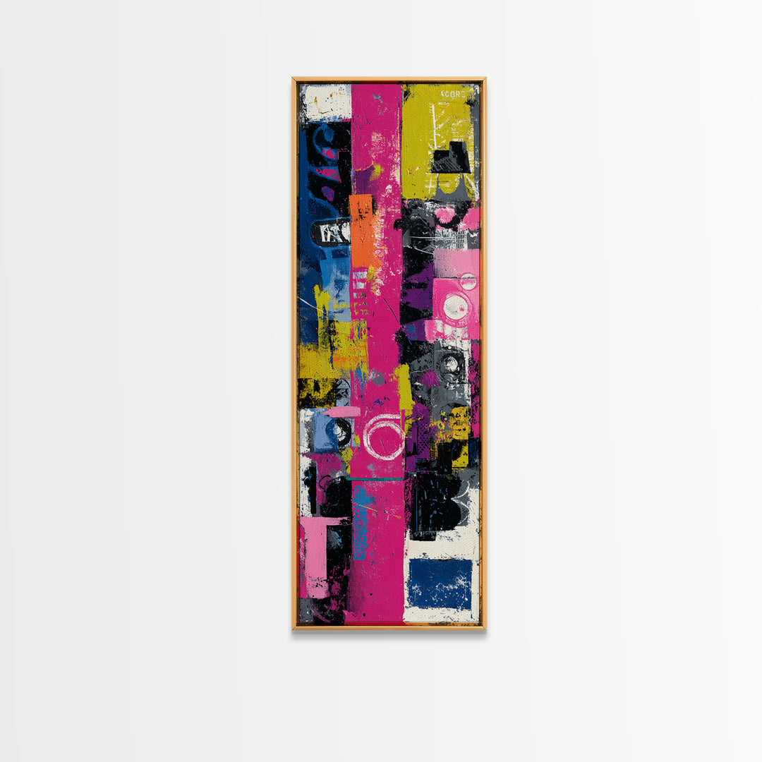 Boombox and Cassette Tape Framed Canvas Print, Graffiti Art, Fine Art Print, Living Room Decor, Fine Art, Street, Wall Decor, GRF-1x3-50