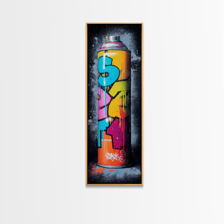 Spray Can Still Life Framed Canvas Print, Graffiti Art, Bedroom Decor, Living Room Decor, Fine Art, Street, Gallery Decor, GRF-1x3-64