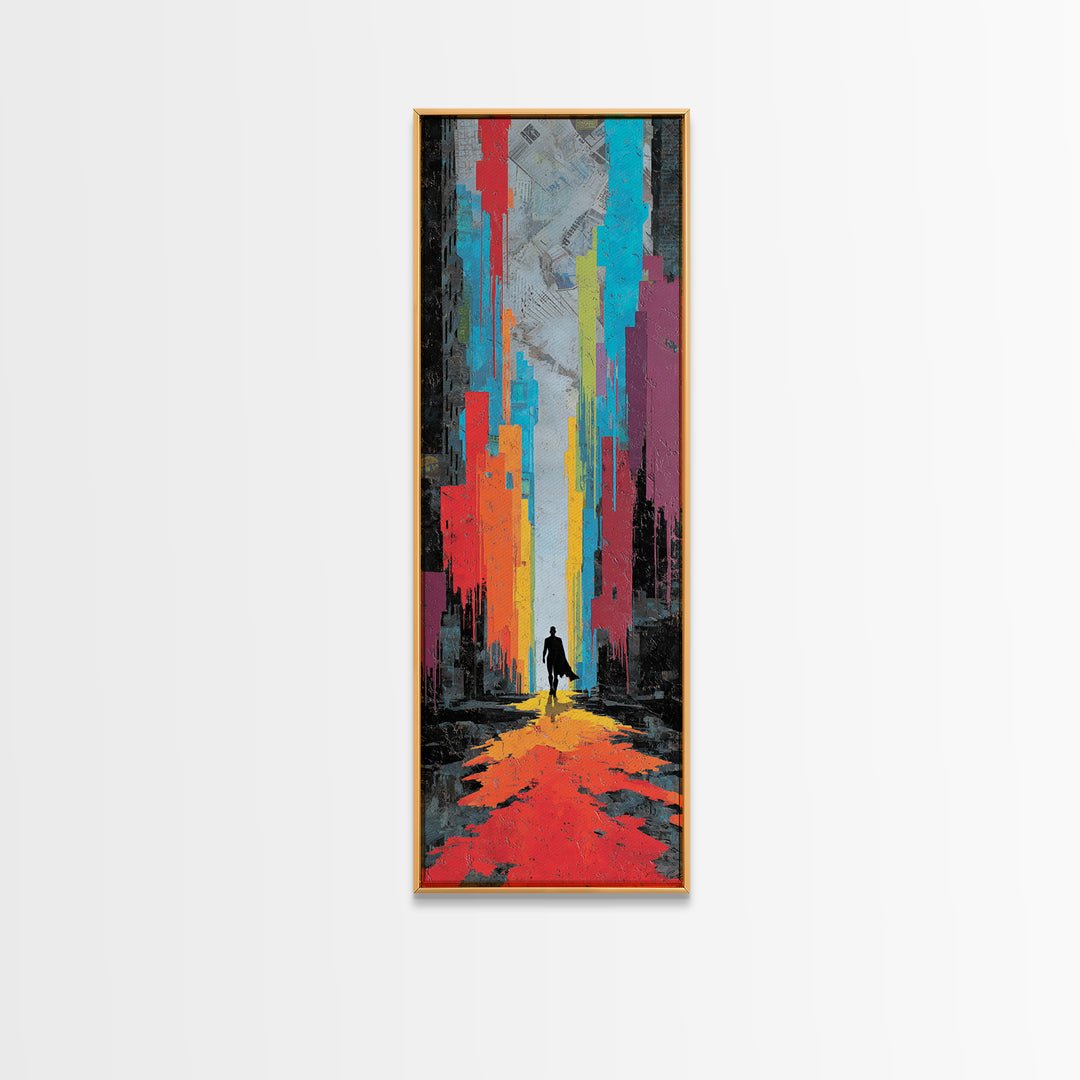 Paint Drips Forming a Skyline Silhouette Canvas Print, Graffiti Art, Large Wall Art, Living Room Decor, Fine Art, Street, GRF-1x3-73