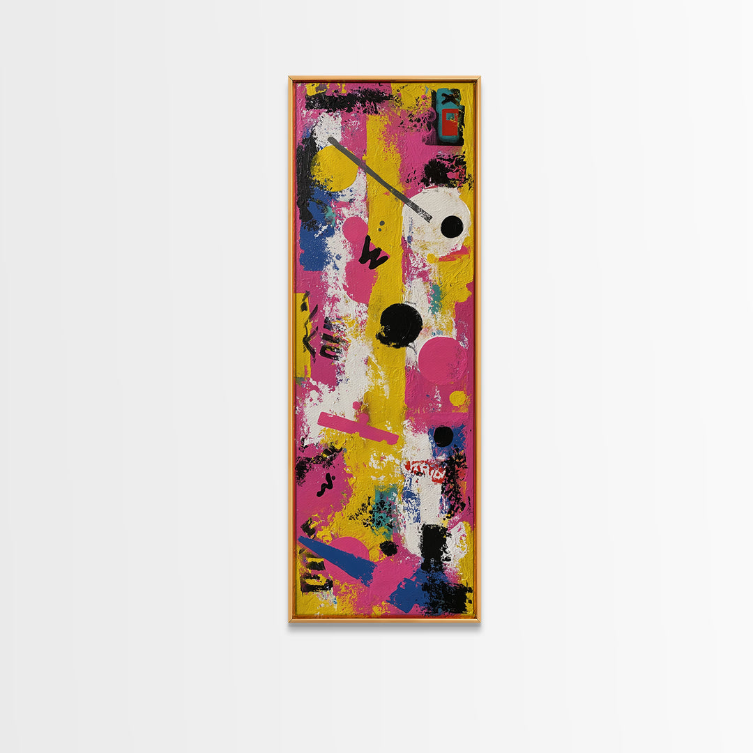 Bright Skateboard Ramp Color Fields Framed Canvas Print, Graffiti Art, Canvas Art, Living Room Decor, Fine Art, Street, GRF-1x3-84