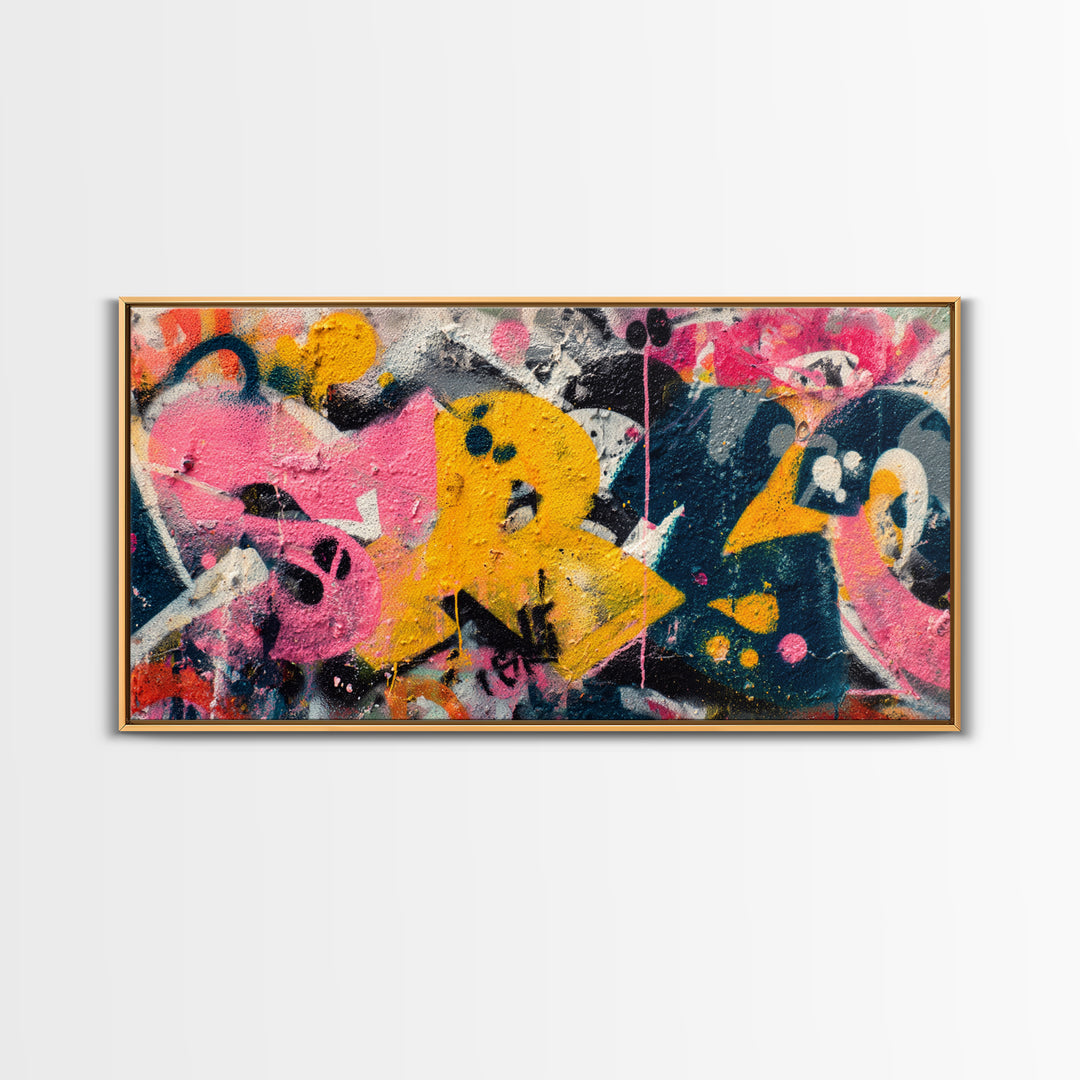 Graffiti Lettering Forms Without Readable Words Canvas Print, Graffiti Art, Original Art, Living Room Decor, Fine Art, Street, GRF-2x1-53