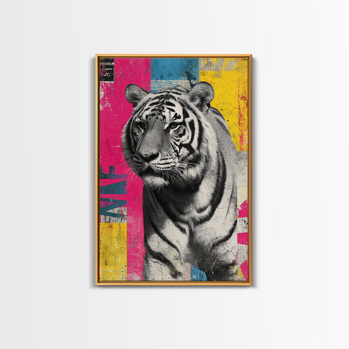 Urban Tiger Portrait Canvas Print, Graffiti Art, Canvas, Living Room Decor, Fine Art, Street, Abstract Wall Art, 3d Wall Art, GRF-2x3-35