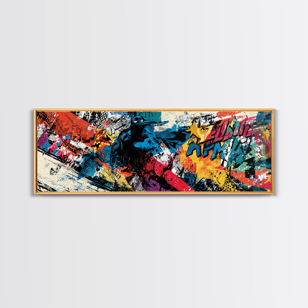 Wildstyle Arrows and Loops as Abstraction Framed Canvas Print, Graffiti Art, Art, Living Room Decor, Fine Art, Street, GRF-3x1-55
