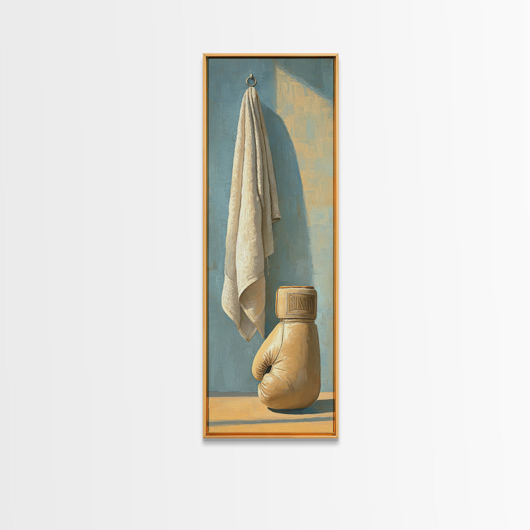 Boxing Glove and Towel Still Life Canvas Print, Gym Art, Print, Gym Decor, Fine Art, Strength, Wall Decoration, Sports Decor, GYM-1x3-28
