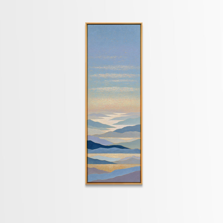 Runner on Mountain Ridge at Sunrise Canvas Print, Gym Art, Bodybuilding Poster, Gym Decor, Watercolor Art, Strength, GYM-1x3-72