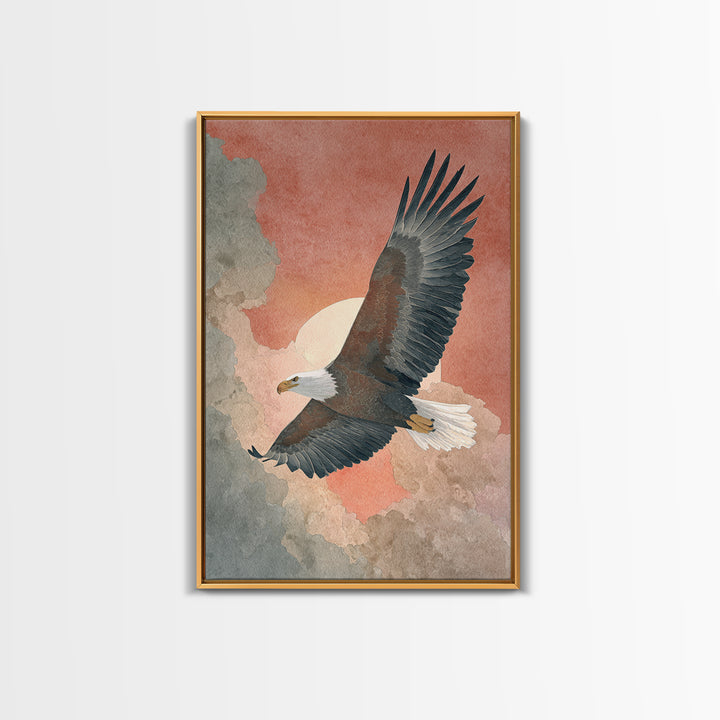 Eagle Soaring as Motivation Symbol Canvas Print, Gym Art, Statement Artwork, Gym Decor, Fine Art, Strength, Printable Wall Art, GYM-2x3-32