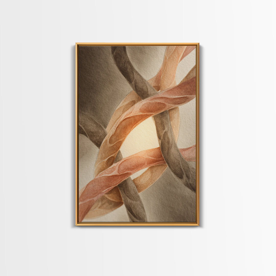 Cross Training Rope Wave Abstraction Framed Canvas Print, Gym Art, Minimalist Decor, Gym Decor, Abstract Art, Strength, GYM-2x3-4