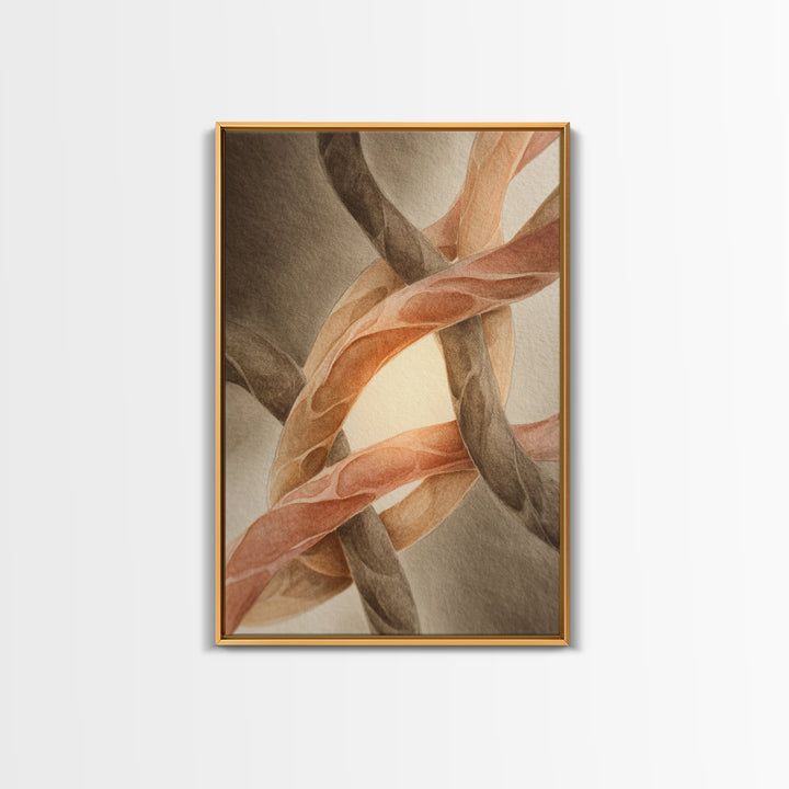 Cross Training Rope Wave Abstraction Framed Canvas Print, Gym Art, Minimalist Decor, Gym Decor, Abstract Art, Strength, GYM-2x3-4