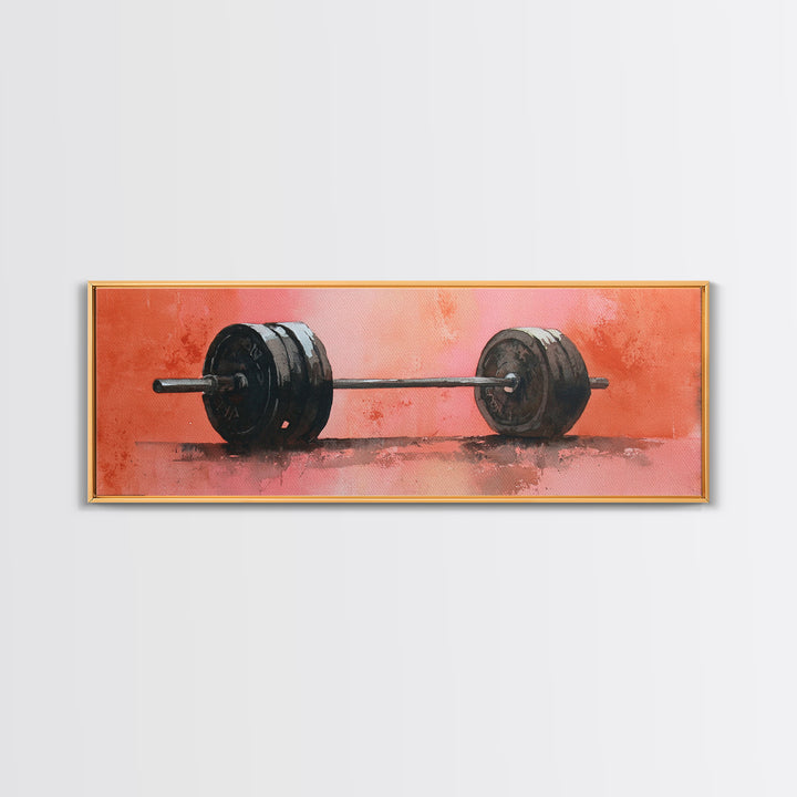 Barbell and Plates Canvas Print, Gym Art, Sports Poster, Gym Decor, Strength, Neutral Decor, Modern Decor, Fine Art Print, GYM-3x1-42