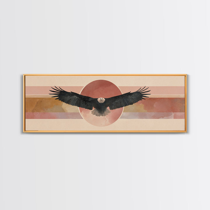 Eagle Soaring as Motivation Symbol Canvas Print, Gym Art, Wall Art, Gym Decor, Oil Painting, Strength, Man Cave Decor, GYM-3x1-88