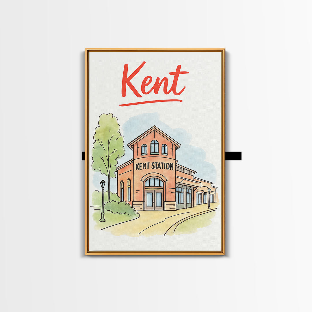 Kent Travel Poster, Canvas Print, Illustrated City Wall Art, Kent Art ...