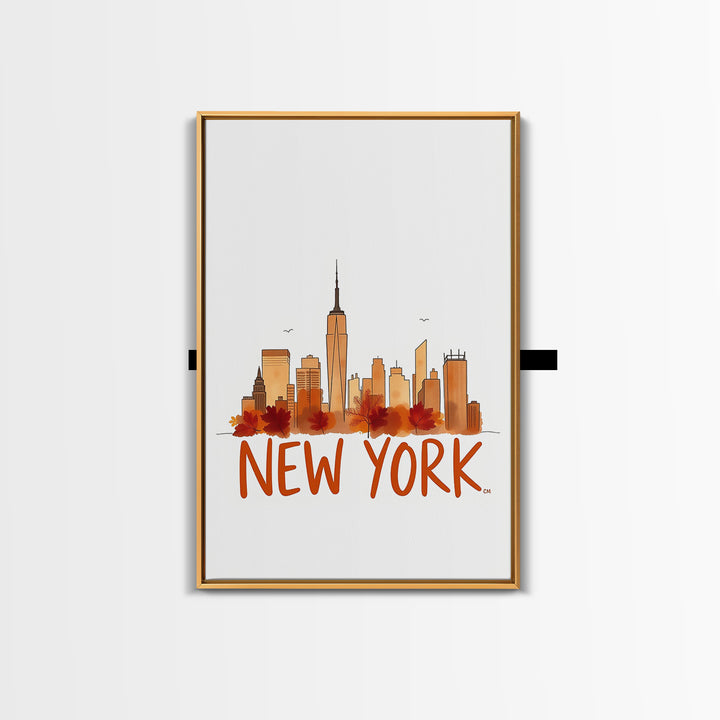 New York Travel Poster, Canvas Print, Illustrated City Wall Art, New York Poster Print, City Travel Prints, Gift For Travelers