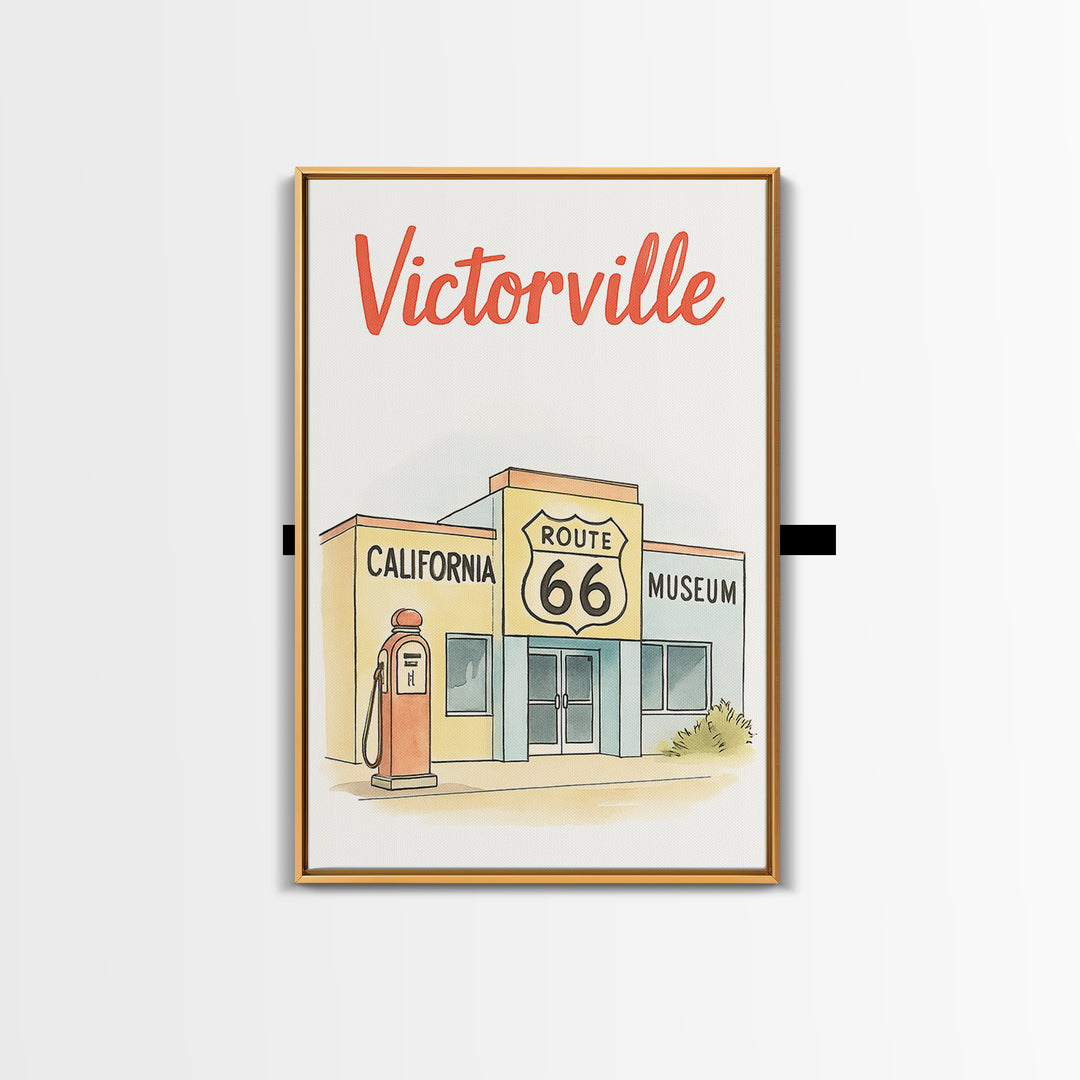 Victorville Travel Poster, Canvas Print, Hand Drawn Watercolor Art, Victorville Wall Art, Travel Poster Art, City Art Print, Wall Art