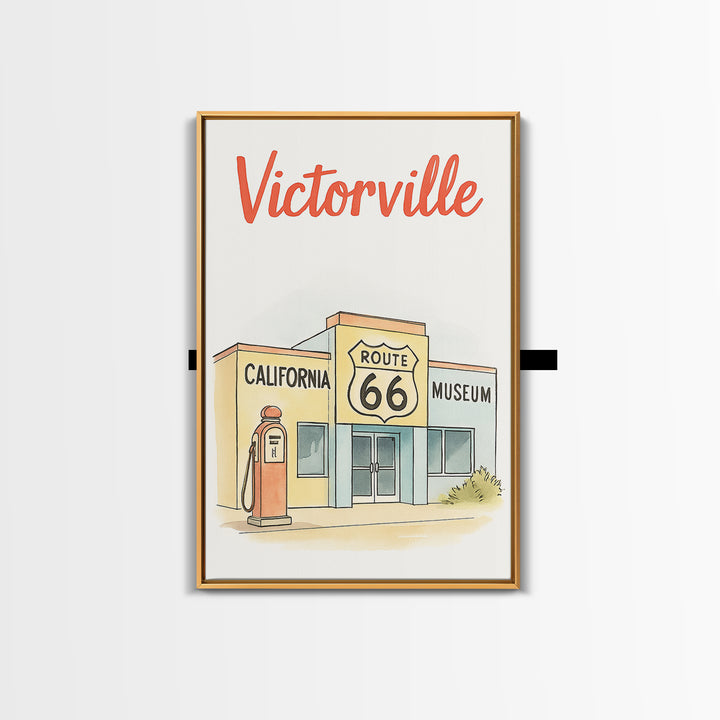 Victorville Travel Poster, Canvas Print, Hand Drawn Watercolor Art, Victorville Wall Art, Travel Poster Art, City Art Print, Wall Art