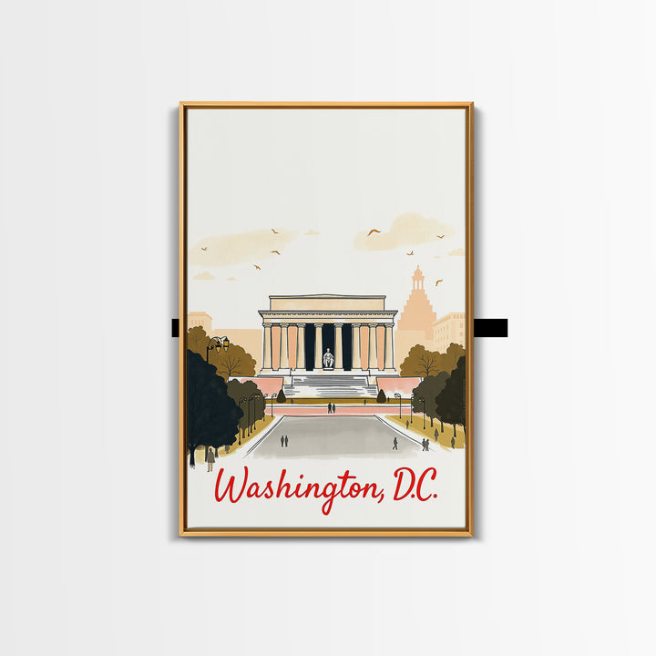 Washington Travel Poster, Canvas Print, Watercolor Skyline Art Art, Washington Travel Art, Travel Art Print, Travel Wall Art, City Art Print