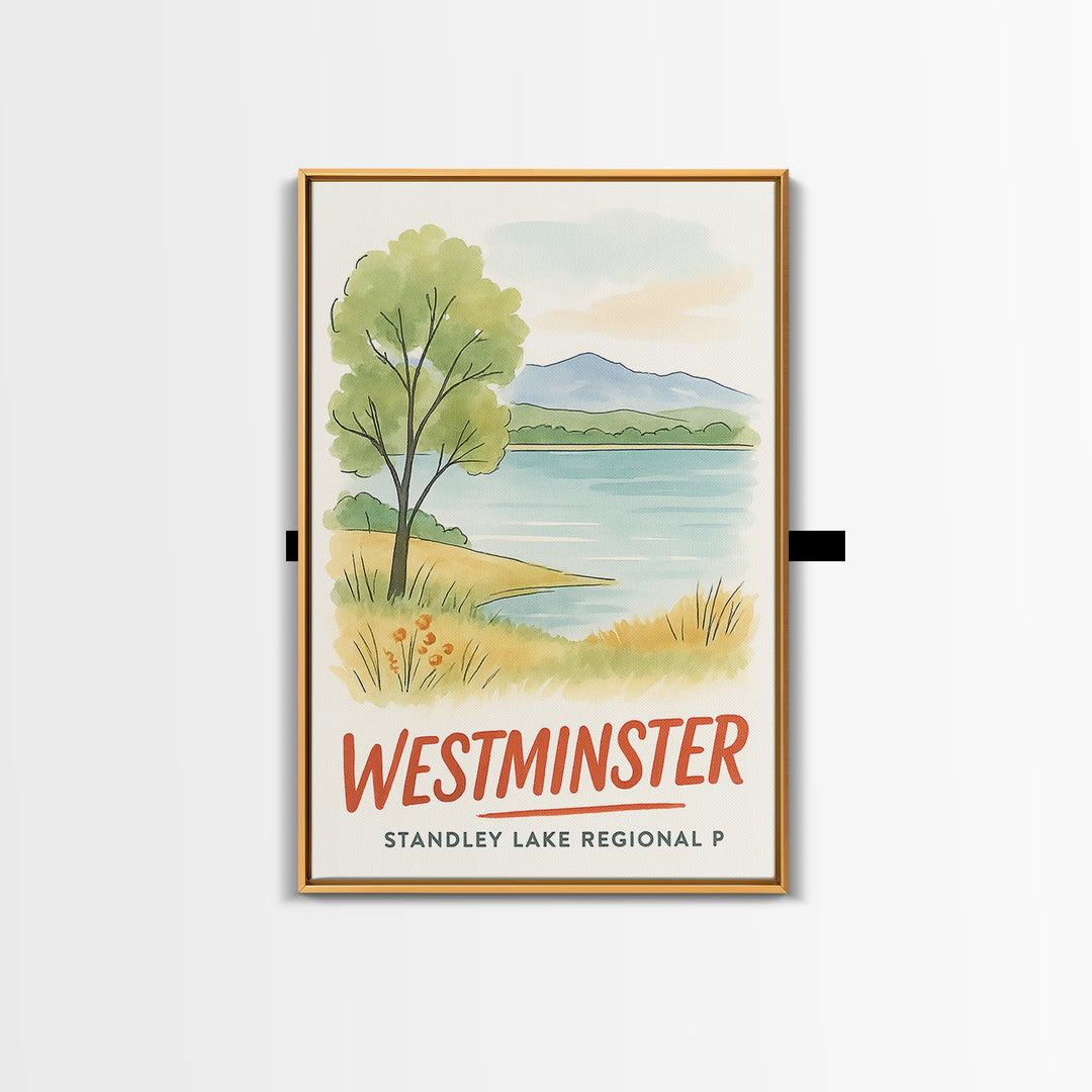 Westminster Travel Poster, Canvas Print, Illustrated City Wall Art, Westminster Wall Art, Modern Wall Decor, Retro Travel Print