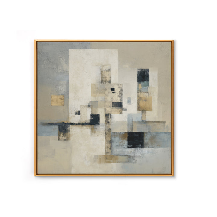 Sophisticated Neutral Abstract Framed Canvas Print, Hotel Art, Modern Decor, Hotel Decor, Abstract Art, Boutique, Poster, HOT-1x1-1