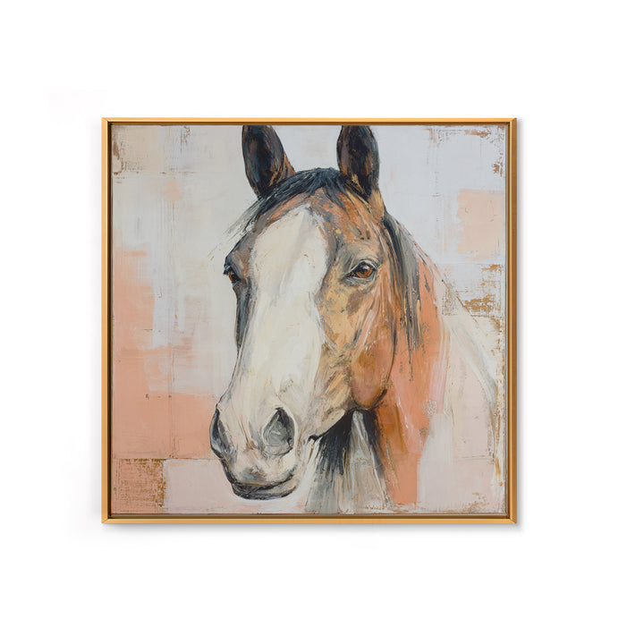 Neutral Horse Portrait Framed Canvas Print, Hotel Art, Printable Art, Hotel Decor, Fine Art, Boutique, Travel Poster, HOT-1x1-16