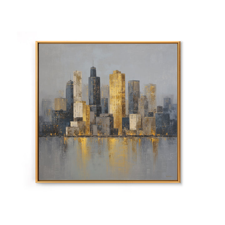 Quiet City Skyline Canvas Print, Hotel Art, Travel Poster, Hotel Decor, Abstract Art, Boutique, Minimalist Decor, HOT-1x1-50
