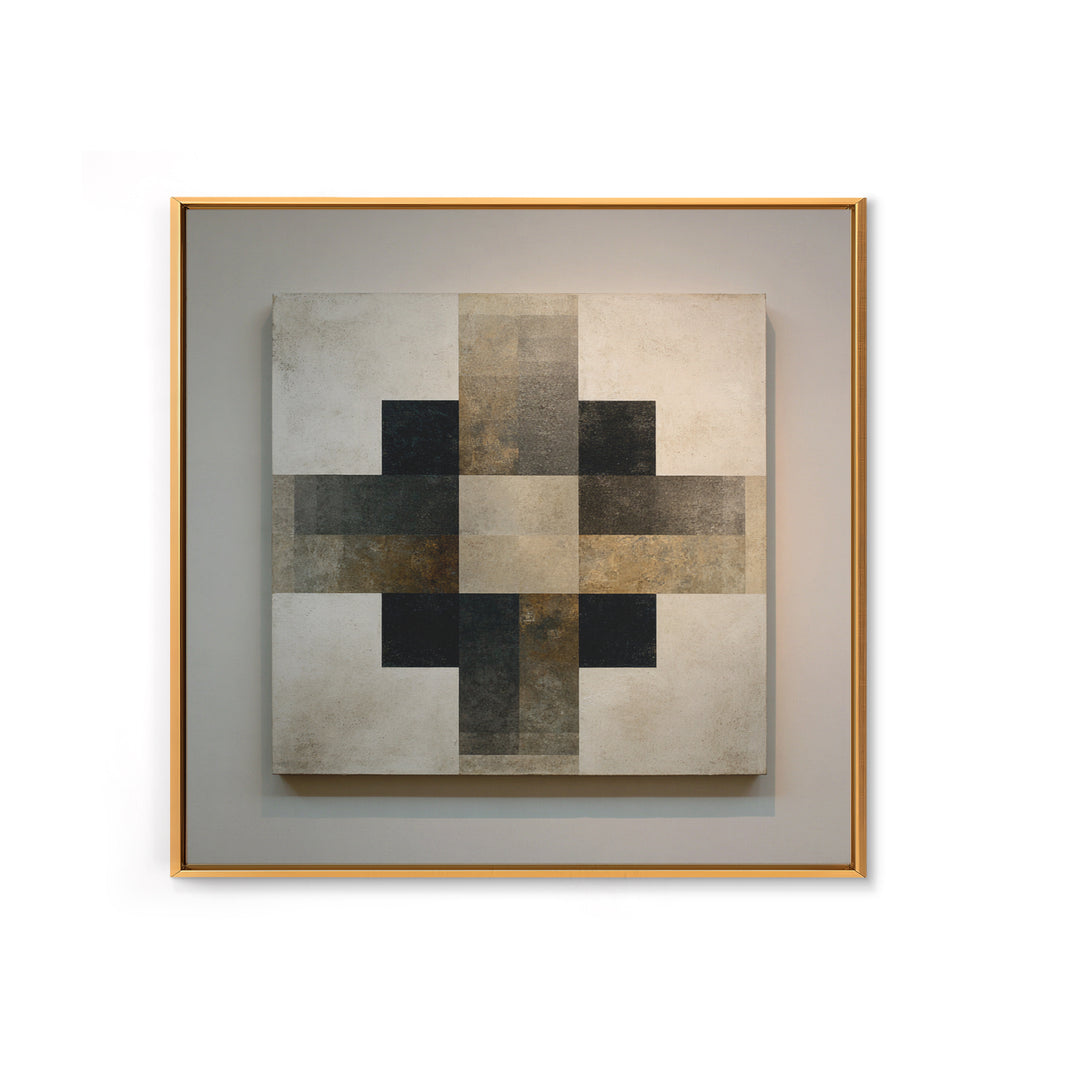 Modern Geometric Composition Framed Canvas Print, Hotel Art, Abstract Art, Hotel Decor, Fine Art, Boutique, Gallery Wall Art, HOT-1x1-7
