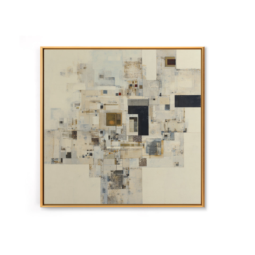 Modern Geometric Composition Framed Canvas Print, Hotel Art, Boho Decor, Hotel Decor, Fine Art, Boutique, Painting, Art Prints, HOT-1x1-79