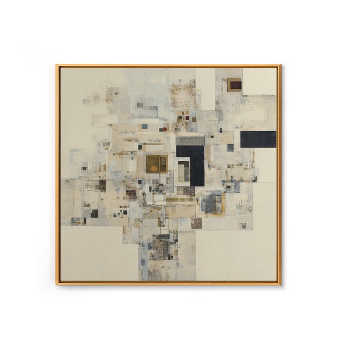 Modern Geometric Composition Framed Canvas Print, Hotel Art, Boho Decor, Hotel Decor, Fine Art, Boutique, Painting, Art Prints, HOT-1x1-79