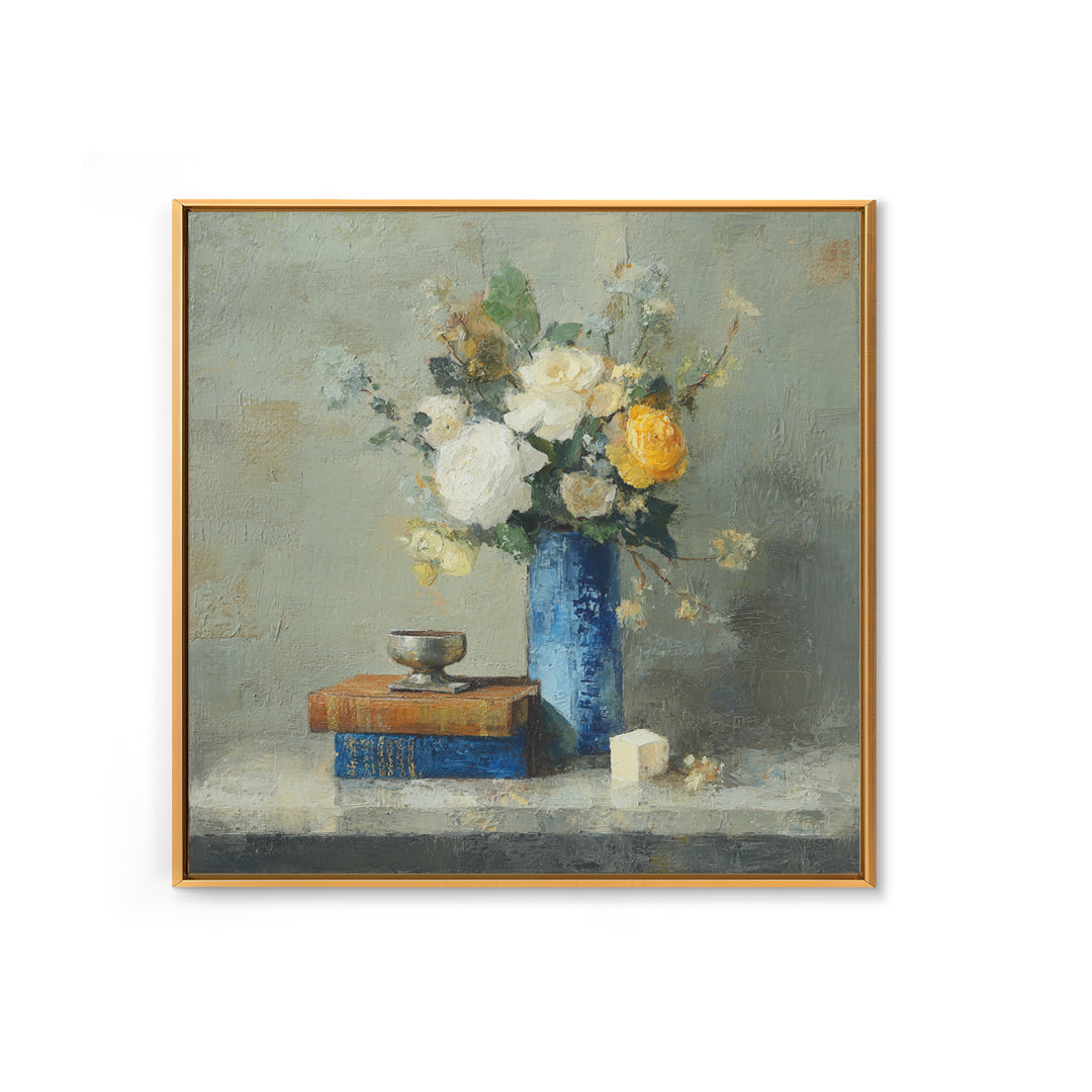 Classic Oil Painted Floral Still Life Canvas Print, Hotel Art, Statement Artwork, Hotel Decor, Fine Art, Boutique, Wall Decor, HOT-1x1-9