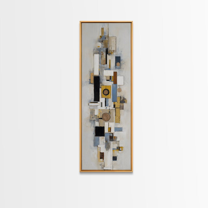 Gold Accented Abstract for Upscale Lobby Canvas Print, Hotel Art, Beach House Decor, Hotel Decor, Abstract Art, Boutique, HOT-1x3-1