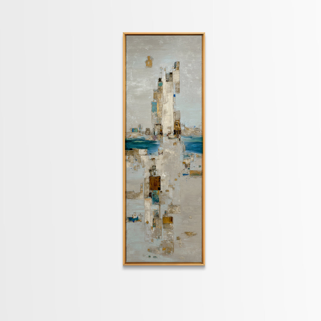 Large Calming Seascape Framed Canvas Print, Hotel Art, Art Deco, Hotel Decor, Fine Art, Boutique, Minimalist Wall Art, HOT-1x3-15
