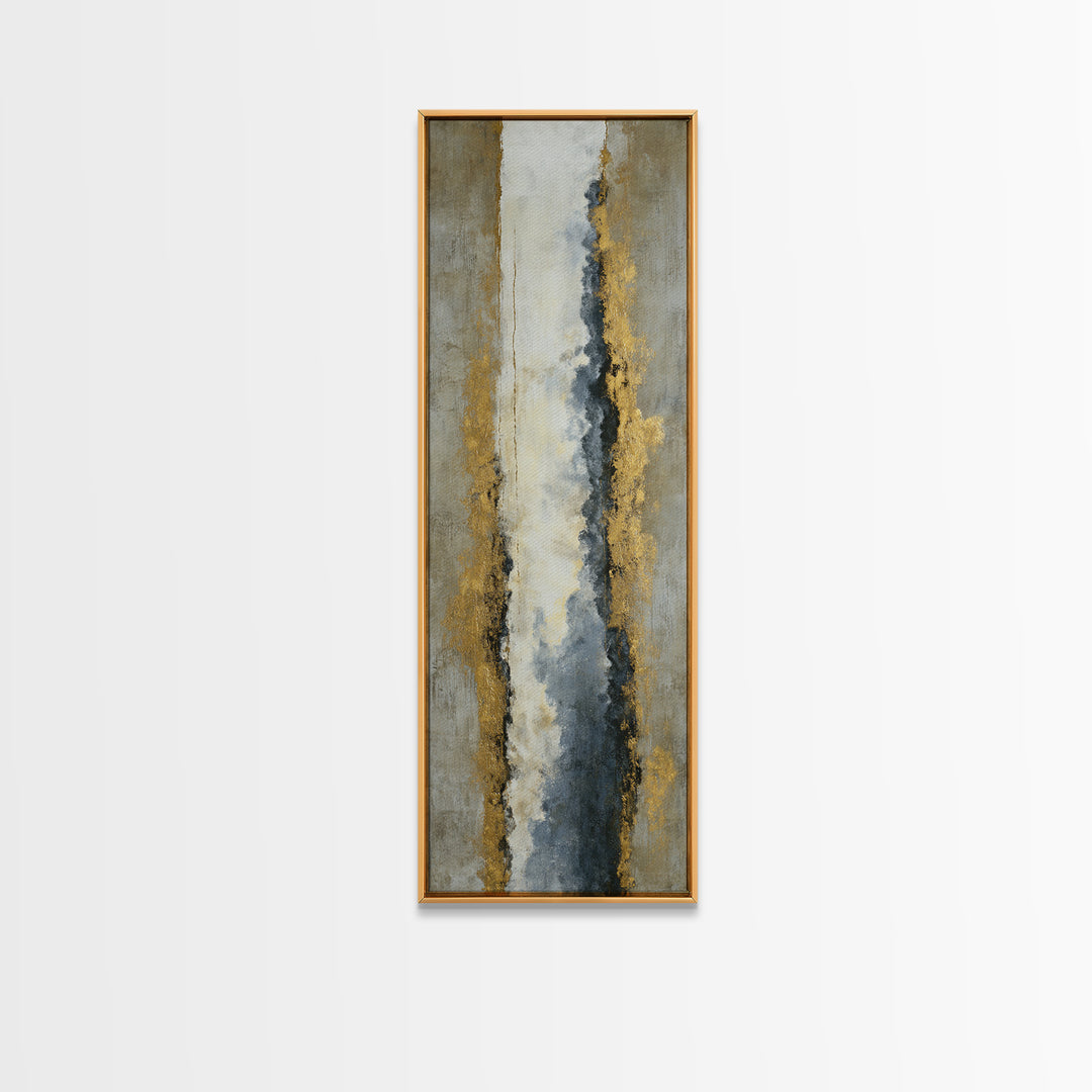 Gold Accented Abstract for Upscale Lobby Canvas Print, Hotel Art, Mid Century Modern, Hotel Decor, Abstract Art, Boutique, HOT-1x3-25
