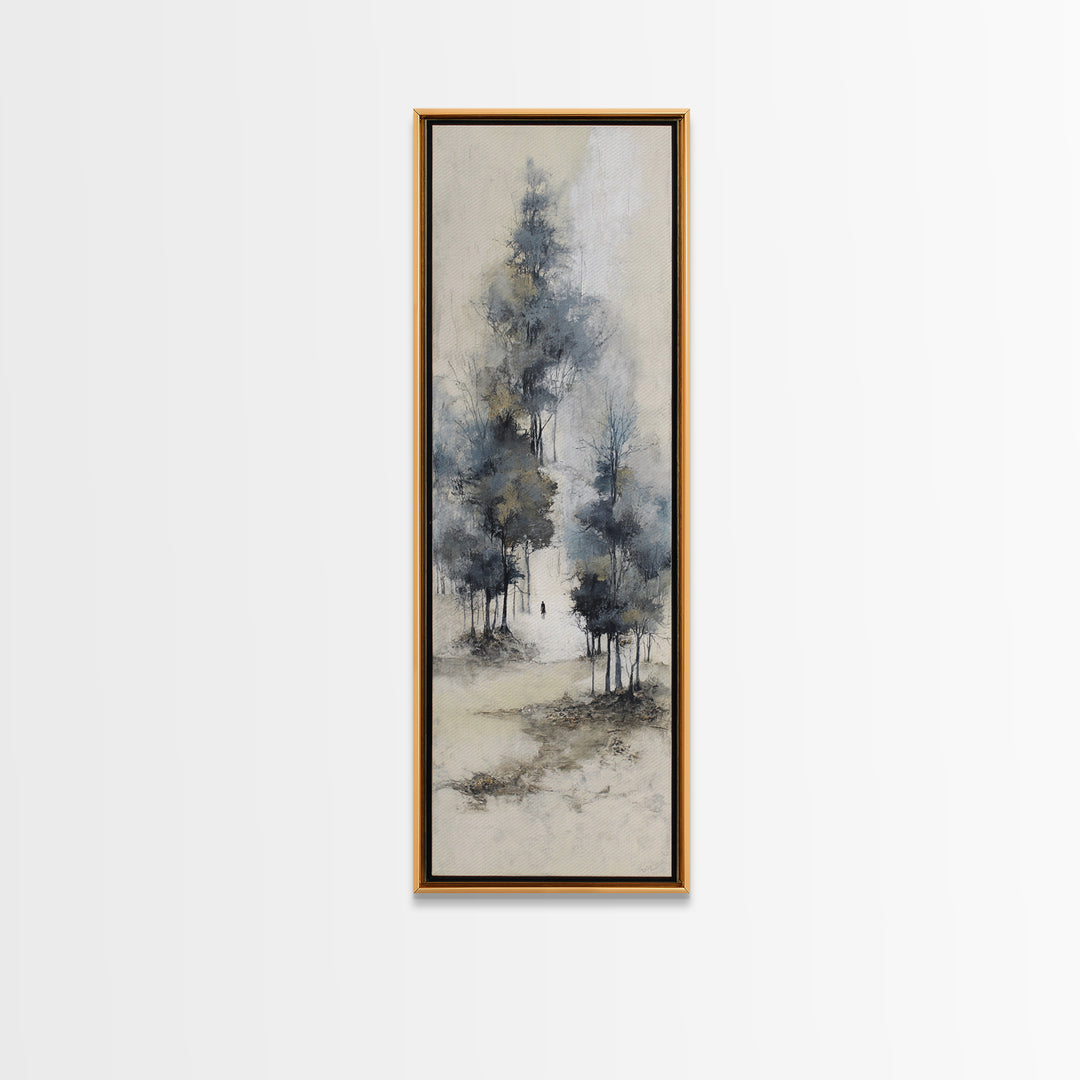 Japanese Ink Landscape Framed Canvas Print, Hotel Art, City Wall Art, Hotel Decor, Fine Art, Boutique, Minimalist Decor, HOT-1x3-30
