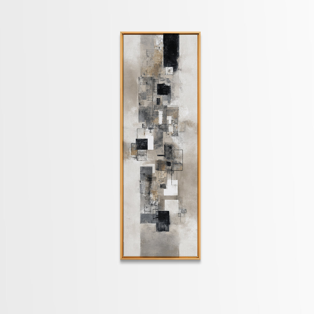 Simple Black Line Figure Canvas Print, Hotel Art, Large Wall Art, Hotel Decor, Boutique, Beach Decor, Minimalist Wall Art, HOT-1x3-35