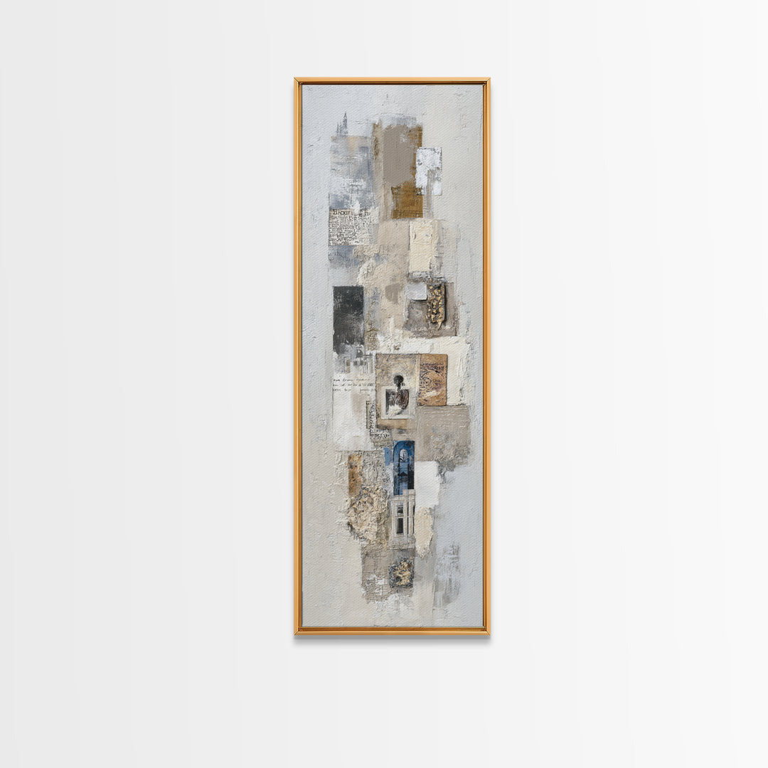 Sophisticated Neutral Abstract Canvas Print, Hotel Art, Minimalist Decor, Hotel Decor, Fine Art, Boutique, Large Wall Art, HOT-1x3-37