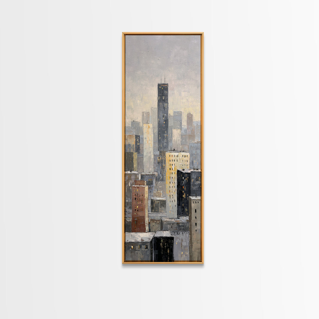 Quiet City Skyline Canvas Print, Hotel Art, Gallery Decor, Hotel Decor, Fine Art, Boutique, Wall Art, Home Decor, Poster, HOT-1x3-38