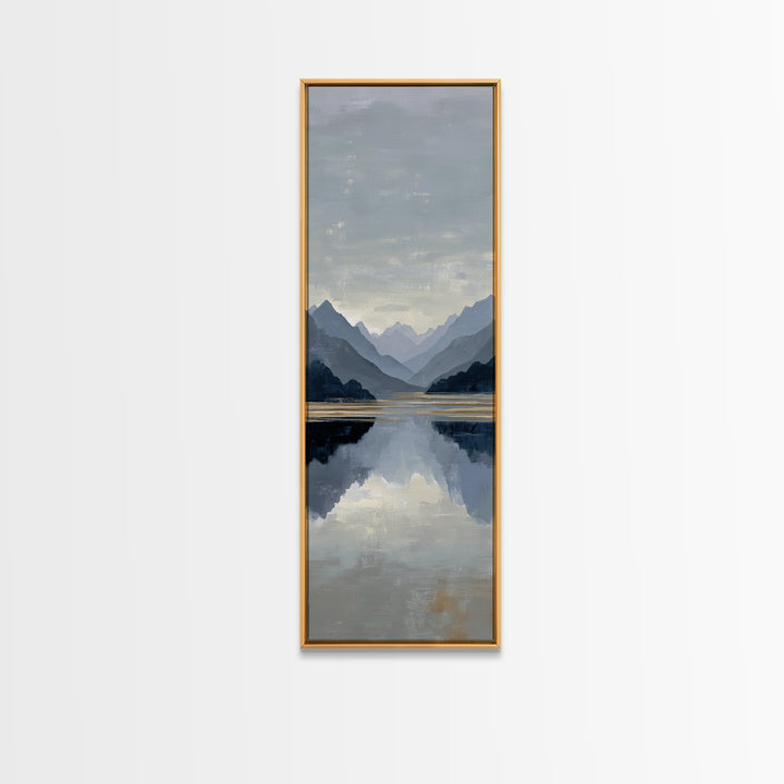 Serene Mountain Lake for Boutique Hotel Mood Canvas Print, Hotel Art, Art Print, Hotel Decor, Oil Painting, Boutique, HOT-1x3-44