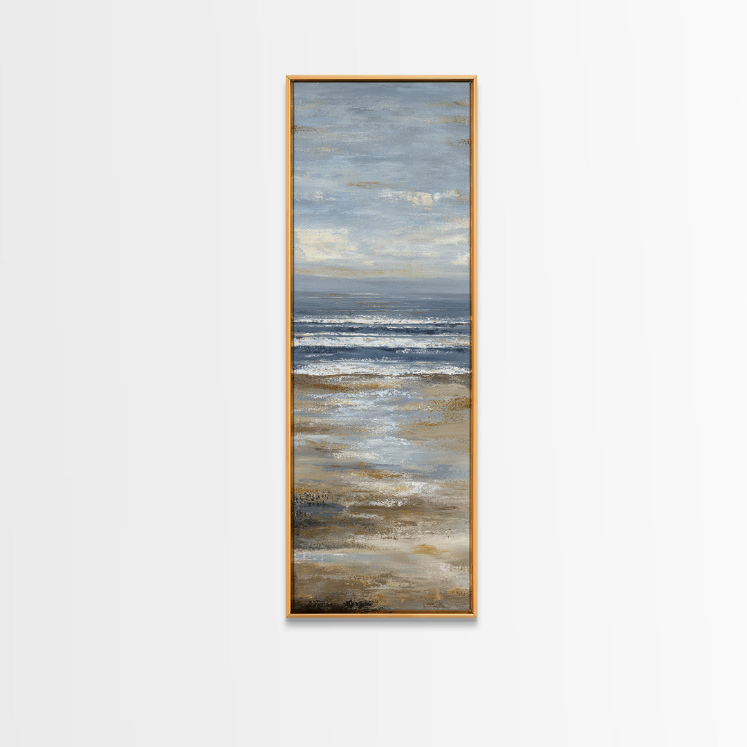 Mediterranean Terrace View Focused on Sea and Framed Canvas Print, Hotel Art, Modern Wall Art, Hotel Decor, Fine Art, Boutique, HOT-1x3-47