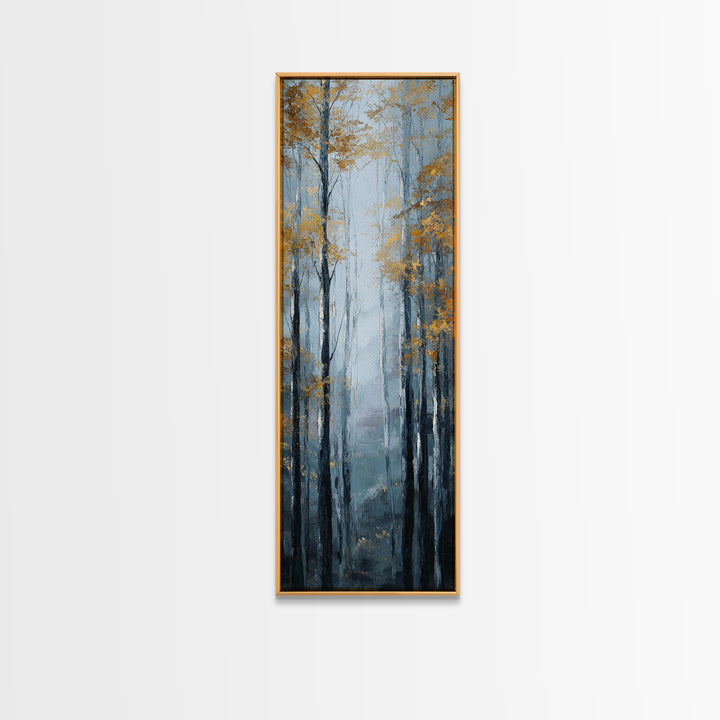 Misty Forest with Refined Calm Atmosphere Framed Canvas Print, Hotel Art, Fine Art Print, Hotel Decor, Fine Art, Boutique, HOT-1x3-50